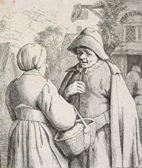 Ostade Adriaen Van Prints: Man and woman conversing, 1673. Creator: Adriaen van Ostade