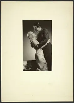 Floral Motif Prints: Man and woman embracing, about 1931-1940. Creator: Gunther Krampf
