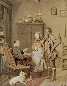 Consideration Prints: Man and Woman before Priest, mid 19th century. Creator: Albrecht Kindler