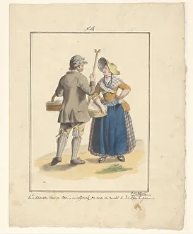 Butter Prints: Man and woman from Schouwen, 1803-c.1899. Creator: J. Enklaar