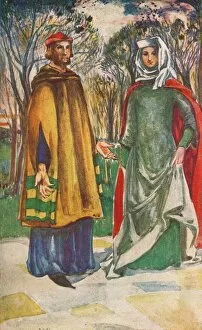 Calthrop Collection: A Man and Woman of The Time of Edward I, 1907. Artist: Dion Clayton Calthrop