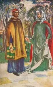 Edward Plantagenet Prints: A Man and Woman of The Time of Edward I, 1907. Artist: Dion Clayton Calthrop