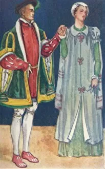 English Costume Gallery: A Man and Woman of The Time of Edward VI, 1907. Artist: Dion Clayton Calthrop