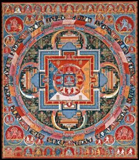 Thangka Collection: Mandala of Jnanadakini, late 14th century. Creator: Unknown