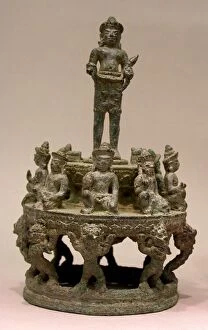 Angkor Period Collection: Mandala of Surya, the Sun God, and Lesser Planetary Deities, Angkor period, 12th century