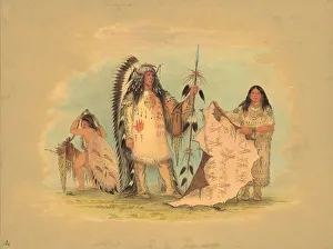 North Dakota Prints: Mandan War Chief with His Favorite Wife, 1861 / 1869. Creator: George Catlin