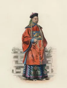 Mandarin Prints: Mandarin Chinese man, in the modern age, color engraving 1870