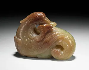 Ming Prints: Mandarin Duck with Scrolls, between c.1279 and c.1450. Creator: Unknown