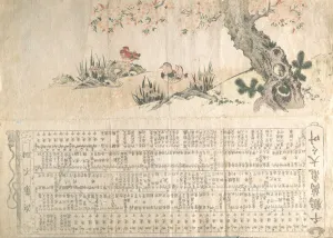Mandarin Duck Prints: Mandarin Ducks in a Spring Landscape: Program for a Jururui Performance, ca. 1807