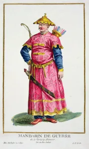 Scabbard Prints: A Mandarin warlord, 1780. Artist: Pierre Duflos