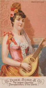 Mandolin Prints: Mandolin, from the Musical Instruments series (N82) for Duke brand cigarettes, 1888