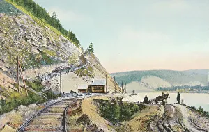Circum Baikal Prints: Mandrin Cliff on the Selenga River at 126 versts, 1904-1917. Creator: Unknown