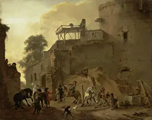 Anticipation Prints: Manege Riding in the Open Air, 1650. Creator: Philip Wouverman