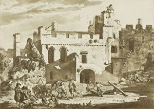 Manerbawr Castle, from Twelve Views in Aquatinta from Drawings taken