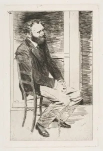 Metropolitan Mus Prints: Manet Seated, Turned to the Right, 1864-65. Creator: Edgar Degas