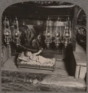 Manger of Christ, Church of Nativity, Bethlehem, c1900