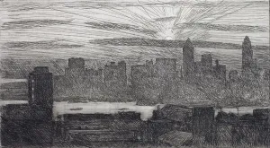 Frederick Childs Hassam Prints: Manhattan, 1916. Creator: Frederick Childe Hassam