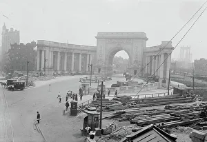Construction Site Prints: Manhattan Bridge, between c1915 and c1920. Creator: Bain News Service
