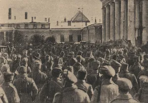 Bolshevic Prints: Manifestation of revolutionary troops in front of the State Duma during the February Revolution