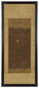 Manjusri Collection: Manjushri riding a lion, Muromachi period, 1392-1568. Creator: Unknown