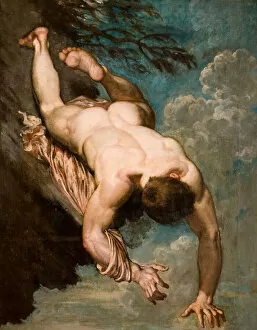 Capitoline Hill Gallery: Manlius Hurled From The Rock, 1818. Creator: William Etty