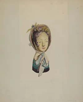Bonnet Collection: Mannequin, c. 1941. Creator: Alice Cosgrove