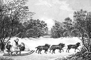 The Manner of Travelling in Winter in Kamtschatka, 19th century. Artist: Sparrow