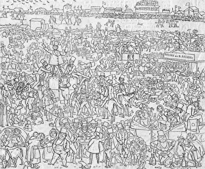 Epsom Downs Prints: Manners and Customs of ye Englyshe in 1849: A View of Epsom Downe on ye Derbye Daye
