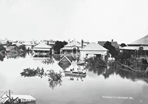 Brisbane Prints: Manning Street - South Brisbane - Brisbane 1893 floods. Creator: James Clark
