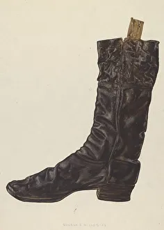 Heel Prints: Man's Boot, c. 1938. Creator: Eugene C. Miller