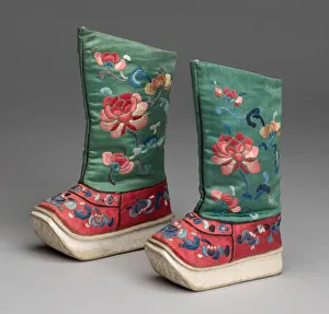Man's Boots, China, Qing dynasty (1644-1911), 19th century. Creator: Unknown Man's Boots, China, Qing dynasty (1644-1911), 19th century. Creator: Unknown