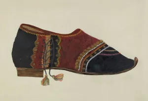 Tassels Prints: Man's Dancing Shoe, c. 1936. Creator: Ann Gene Buckley
