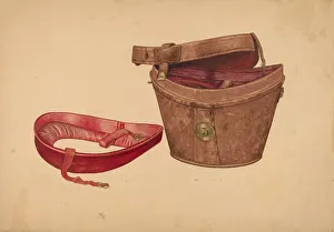 Hat Box Prints: Mans Hat Box, c. 1940. Creator: Lelah Nelson