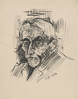 Desolate Prints: Man's head, around 1940. Creator: Arnold Peter Weisz-Kubincan