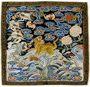 Insignia Collection: Mans Rank Badge, China, 1880 / 1900, Qing dynasty (1644-1911). Creator: Unknown