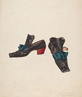 Mans Slippers, 1935 / 1942. Creator: Mary E Humes