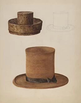 Size Collection: Mans Straw Hat, 1935 / 1942. Creator: Stella Mosher