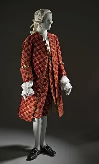 Buttons Prints: Man's suit (coat, waistcoat and breeches), France, c.1755. Creator: Unknown