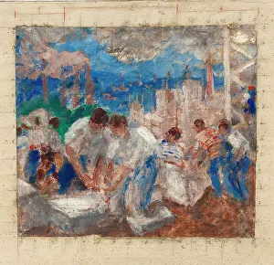 Jeans Prints: Mans work: Sketch for the boy's school in rue Kuss