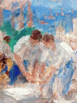 Mans work: Sketch for the boy's school in rue Kuss, 13th arrondissement of Paris, 1933. Creator: Jean Alfred Adler