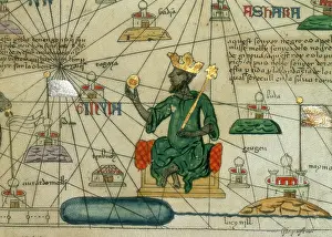 West Africa Prints: Mansa Musa, King of Mali, 1375. Creator: Abraham Cresques