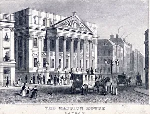 R Acon Prints: Mansion House (exterior), London, c1830. Artist: R Acon