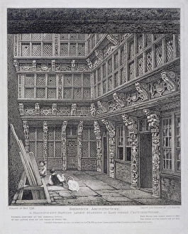 Crutched Friars Gallery: Mansion of Sir Richard (Dick) Whittington in Hart Street, Crutched Friars, London, 1812