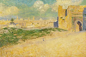 The Mansur Gate in Meknes, Morocco. Artist: Rysselberghe, Theo van (1862-1926) The Mansur Gate in Meknes, Morocco. Artist: Rysselberghe, Theo van (1862-1926)