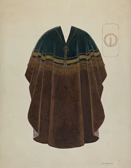 Swanson Syrena Prints: Manta or Poncho, c. 1936. Creator: Syrena Swanson