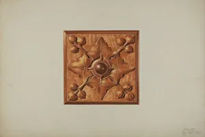 Mantel Prints: Mantel Carving, 1939. Creator: Michael Riccitelli