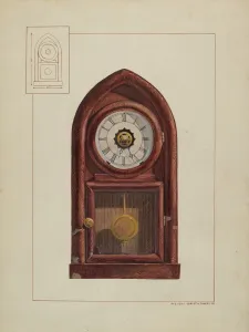 Mantelpiece Clock Prints: Mantel Clock, 1935 / 1942. Creator: Ernest A Towers Jr