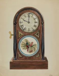 Mantelpiece Clock Prints: Mantel Clock, c. 1936. Creator: Ralph Atkinson
