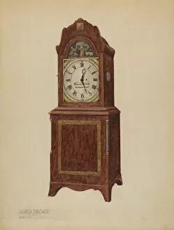 Wood Carving Gallery: Mantel Clock, c. 1937. Creator: Ulrich Fischer