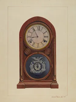 Shelf Clock Prints: Mantel Clock or Shelf Clock, c. 1938. Creator: Samuel Fineman